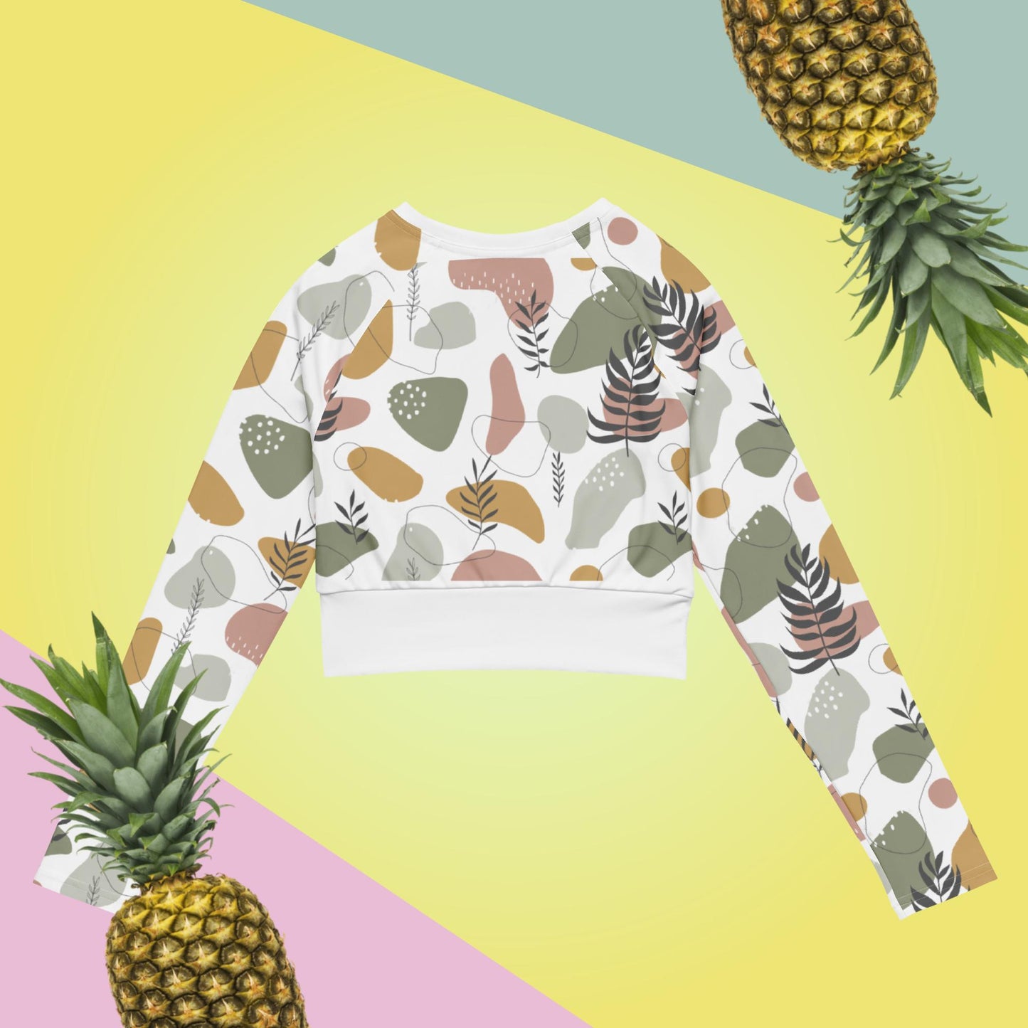 Recycled long-sleeve crop top