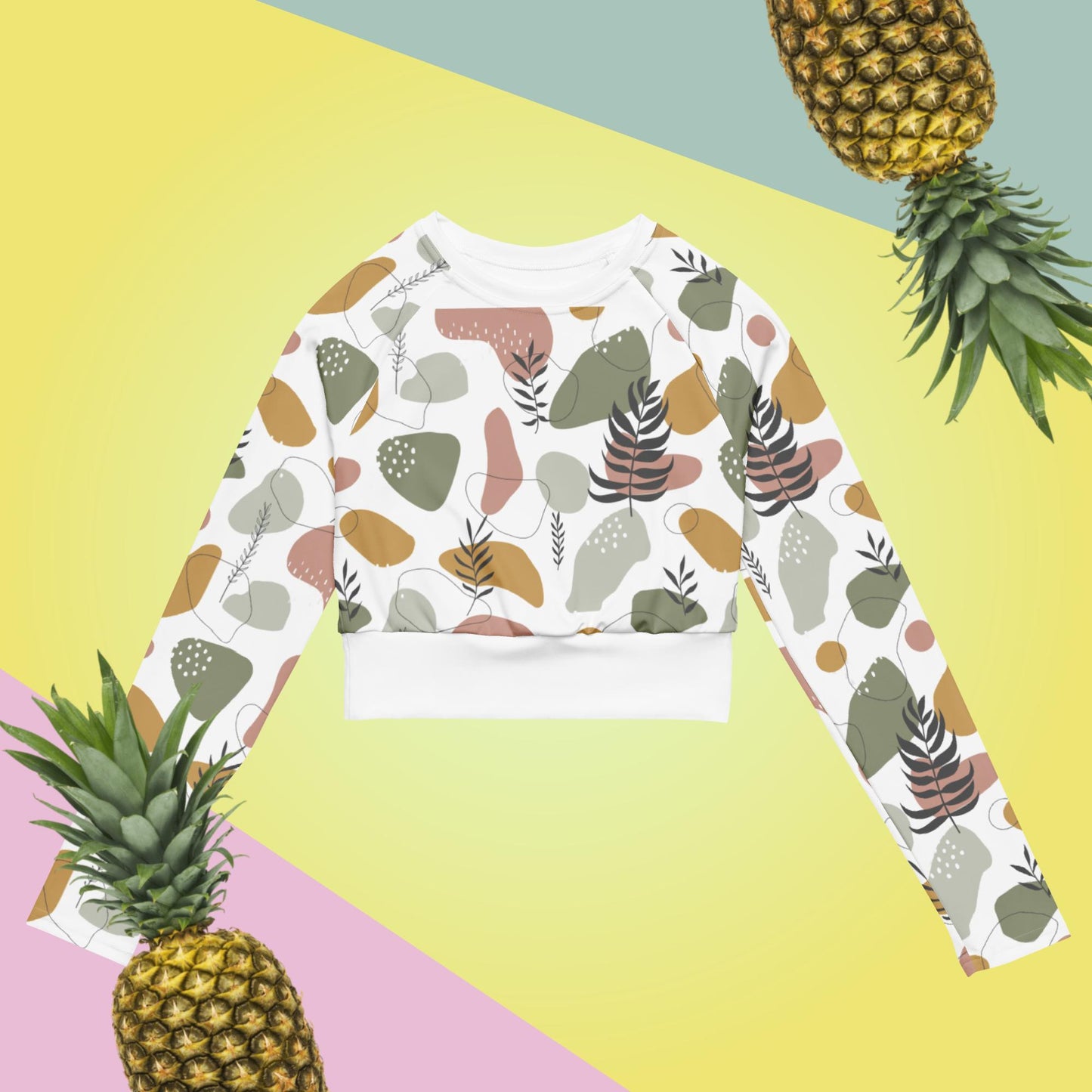 Recycled long-sleeve crop top